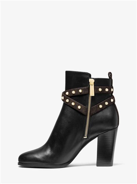 preston studded leather boot michael kors|Michael Kors Preston Studded Leather Ankle Boot.